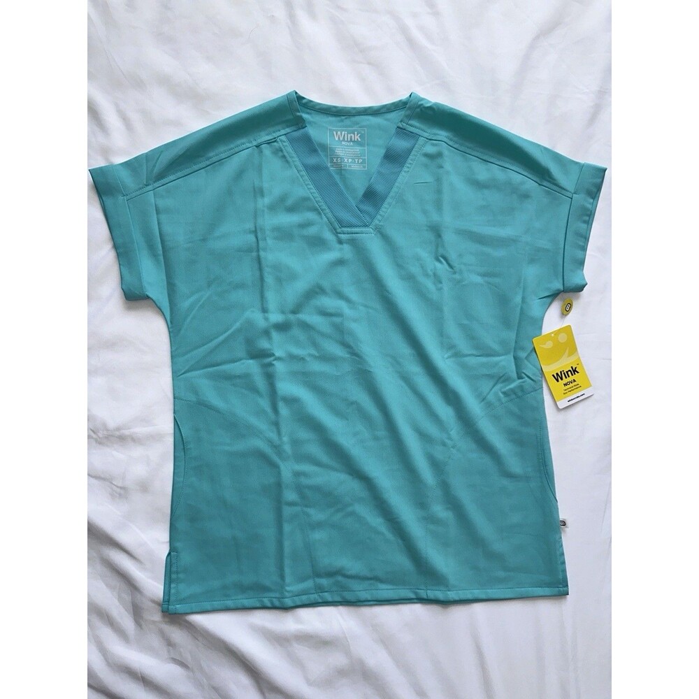 Women's Wink Scrubs Top Teal Green XS - NWT